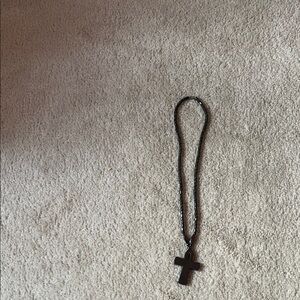 Black Cross Pendant Necklace